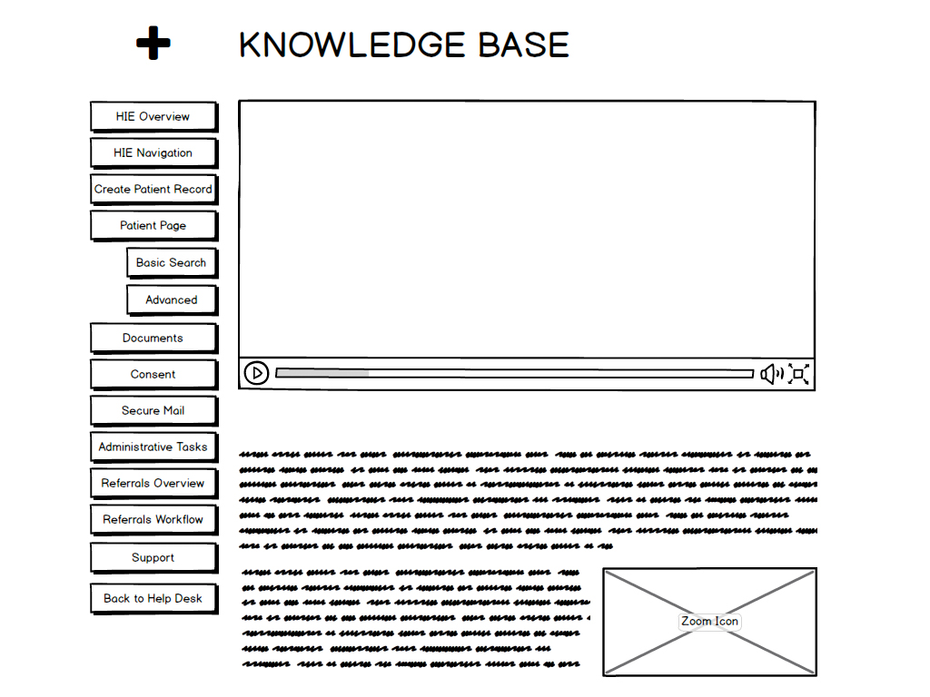 Balsamiq sketch of Helpdesk